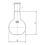 AS ONE Flat Bottom Flask 300mL, 평저 플라스크 300mL