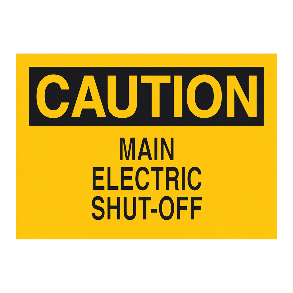 Brady CAUTION Main Electric Shut-Off Sign