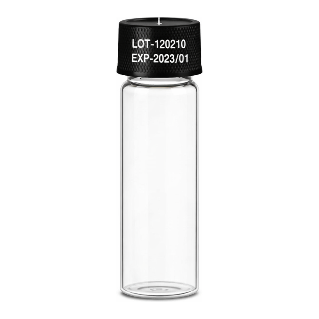 Waters LCGC Certified Clear Glass 15 x 45 mm Screw Neck Vial, with Cap and Preslit PTFE/Silicone Septum, 4 mL Volume, 100/pk