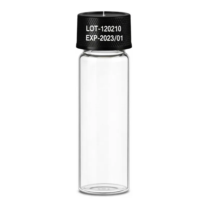 Waters LCGC Certified Clear Glass 15 x 45 mm Screw Neck Vial, with Cap and Preslit PTFE/Silicone Septum, 4 mL Volume, 100/pk