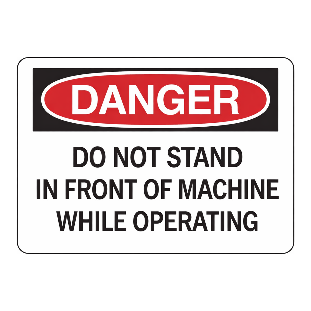 Brady DANGER Do Not Stand In Front Of Machine While Operating Sign