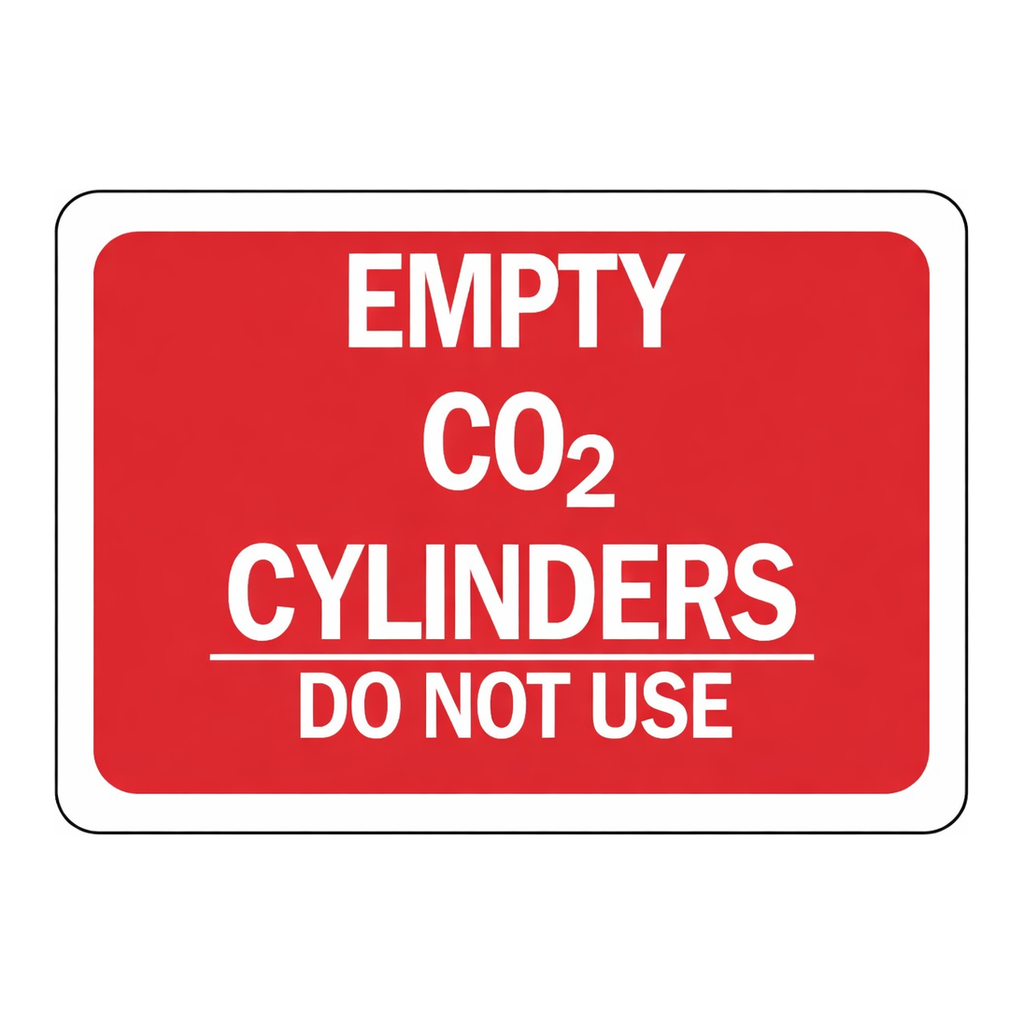 Brady Empty Co2 Cylinders Do Not Use Sign