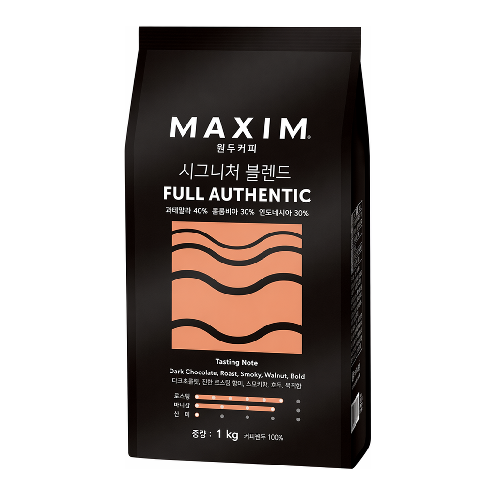 OFFICENEX 맥심 시그니처 블렌드 풀 어센틱 (원두/1kg)