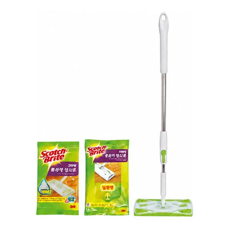 Daihan Science 3M Scotch Mop Kit, with Cloths & Adjustable Handle(300mm), 25×10×h85/115cm<br>