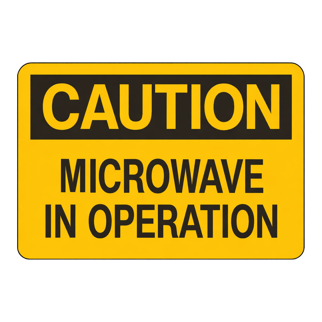 Brady CAUTION Microwave In Operation Sign