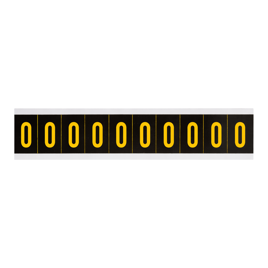 Brady 1" Character Height Yellow on Black APWA Outdoor Numbers and Letters