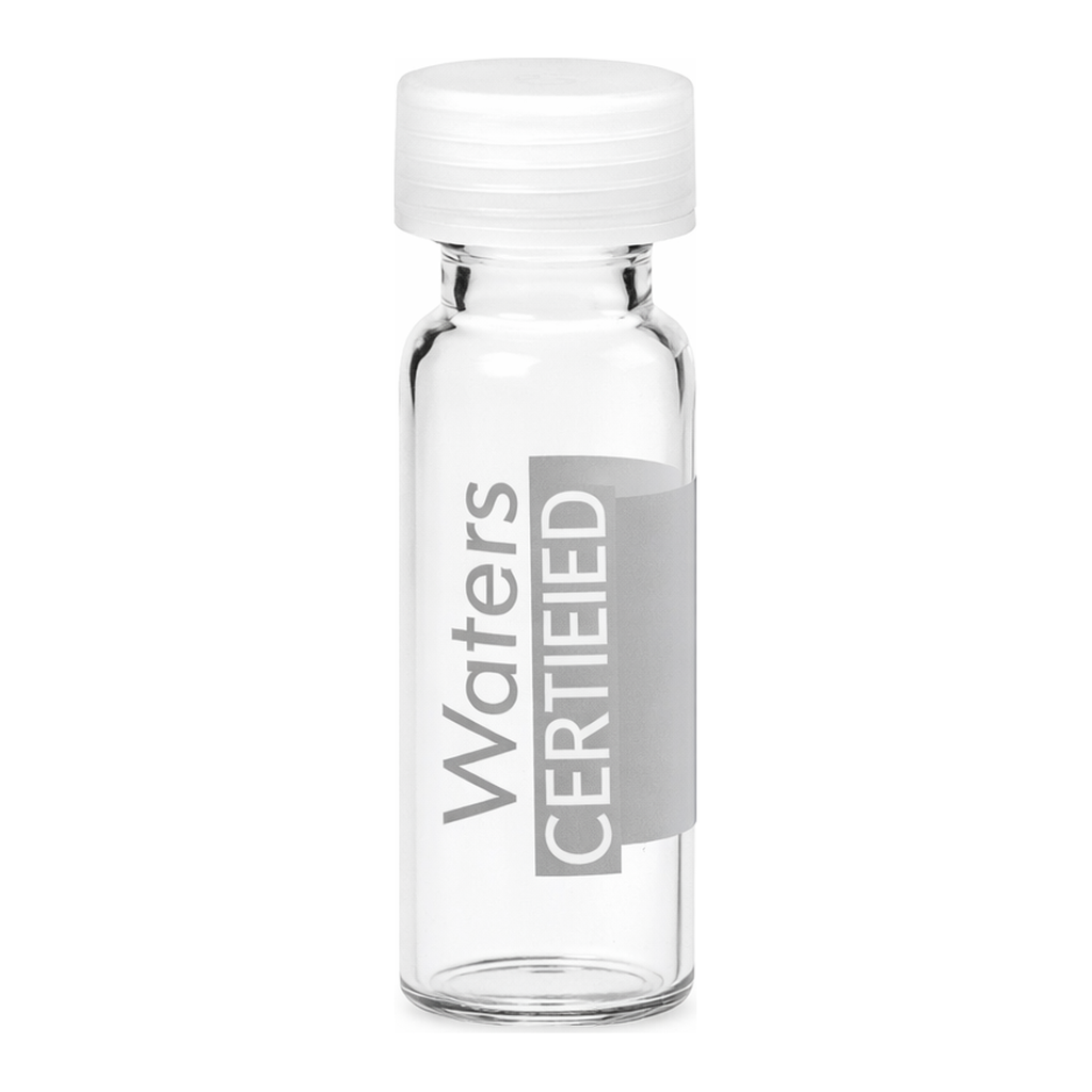 Waters LCGC Certified Clear Glass 12 x 32 mm Screw Neck Vial, with Polyethylene Septumless Cap, 2 mL Volume, 100/pk