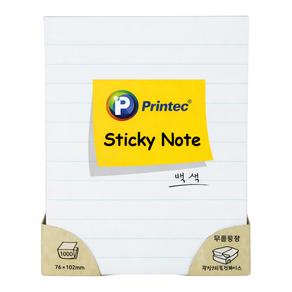 OFFICENEX 프린텍 L76102W 스티키노트 노트형화이트 76*102 100매