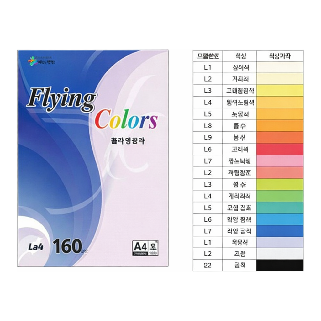 OFFICENEX 플라잉컬러 라크(L13/A4/ 160g/ 초록색/ 15매/팩/삼원)