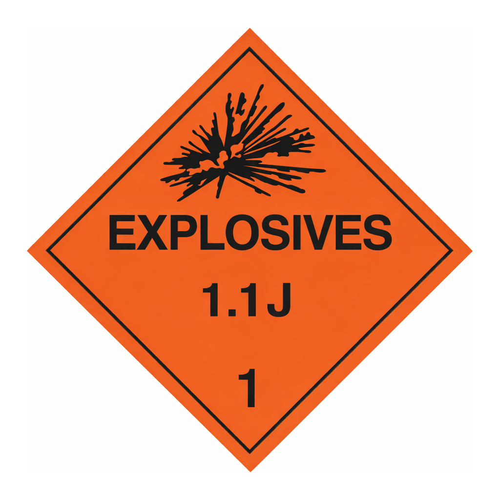 Brady Explosives 11J 1 Sign