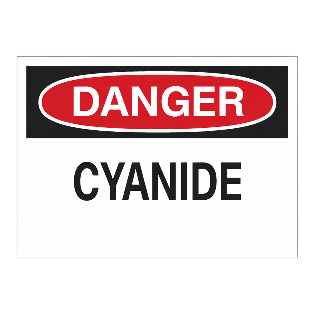Brady DANGER Cyanide Sign