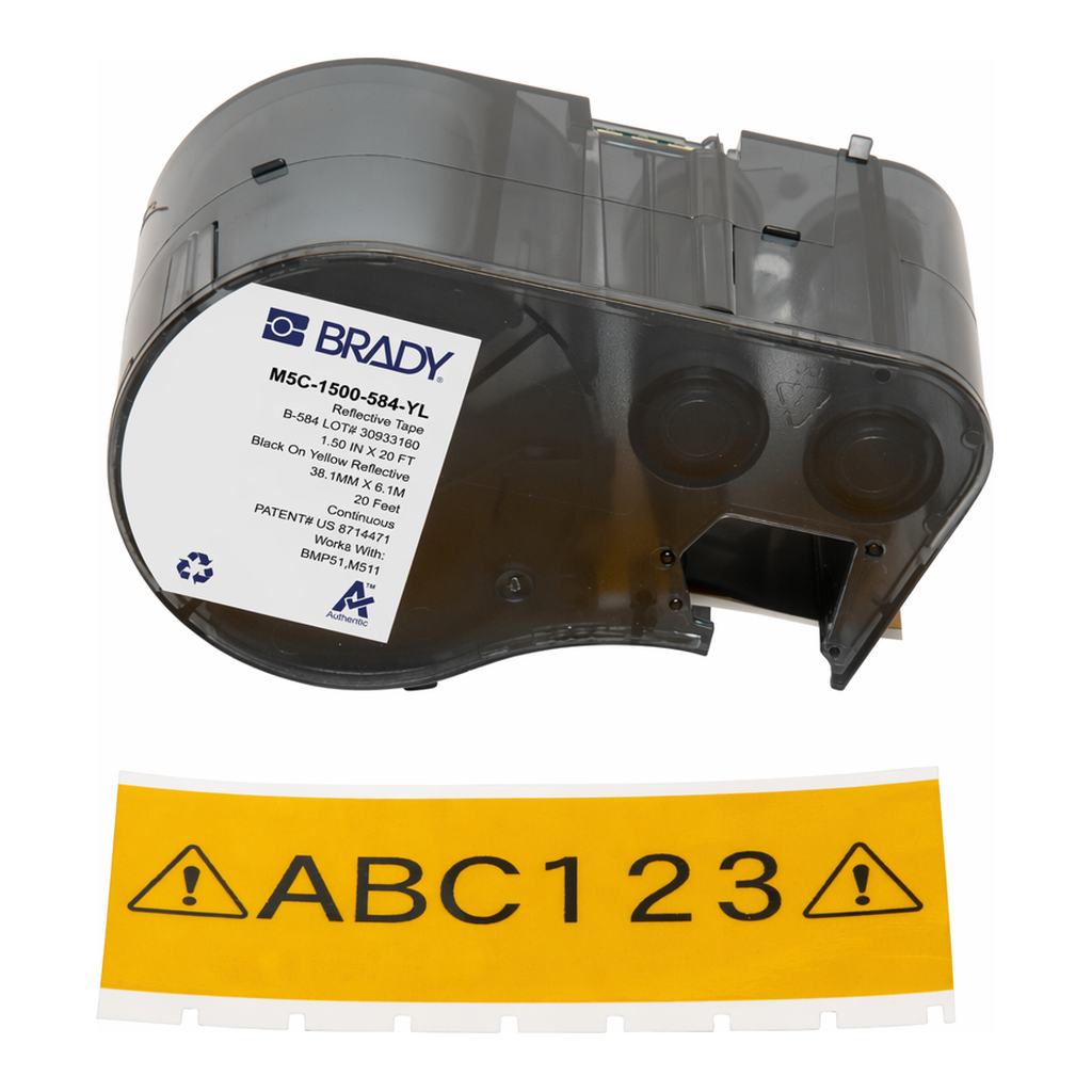 Brady Retro Reflective All-Weather Label Tape with Ribbon for M4 M5 Printers