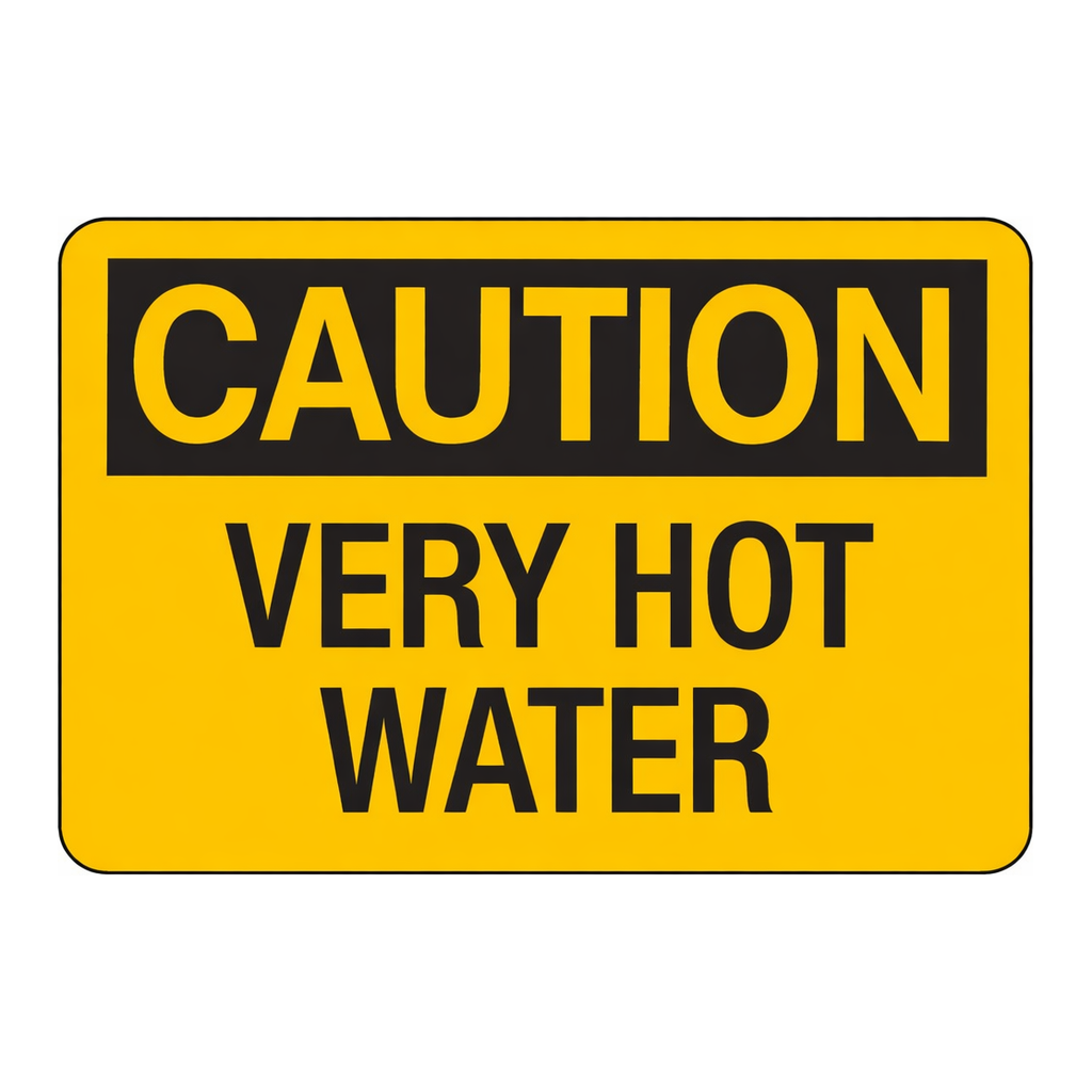Brady CAUTION Very Hot Water Sign