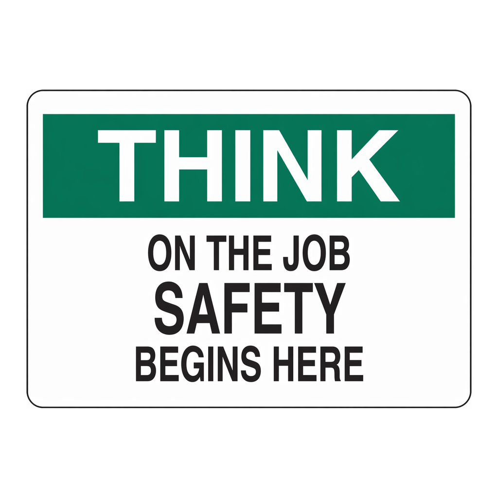 Brady THINK On The Job Safety Begins Here Sign