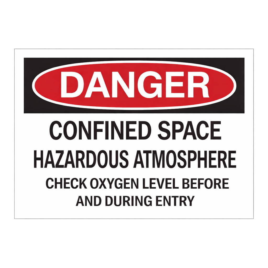 Brady DANGER Confined Space Hazardous Atmosphere Sign