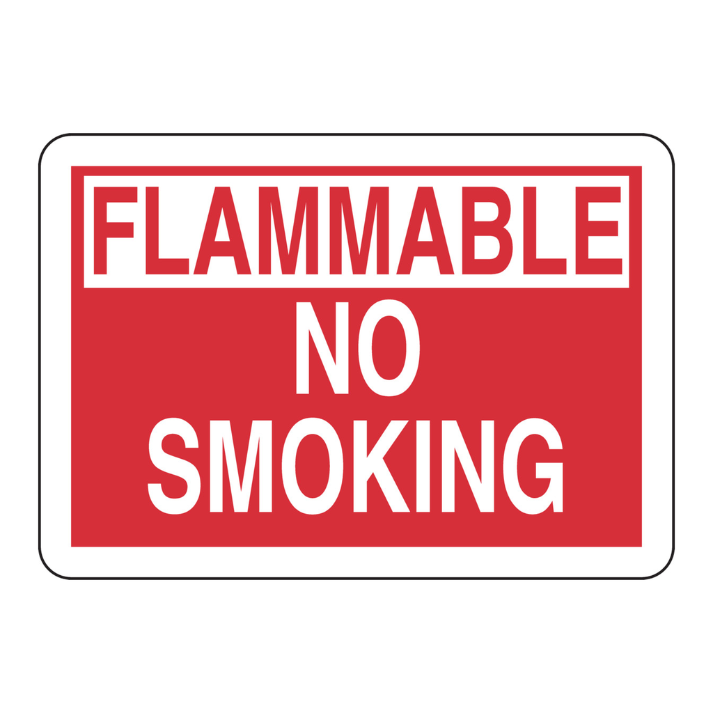 Brady FLAMMABLE No Smoking Sign