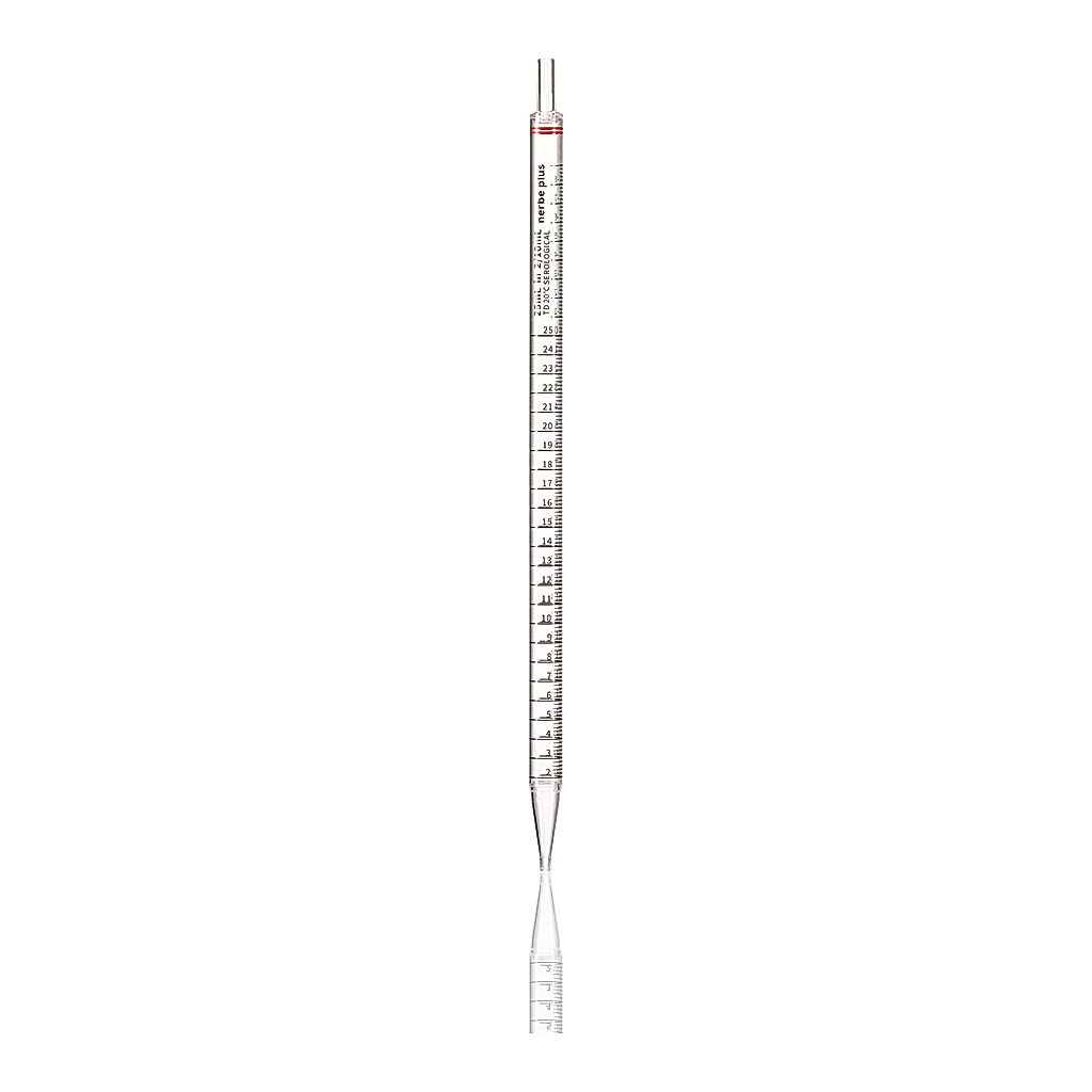 Serological pipette PS, 25ml, single peel-pack, transparent, color code: red, grad., np pcr ready, sterile R