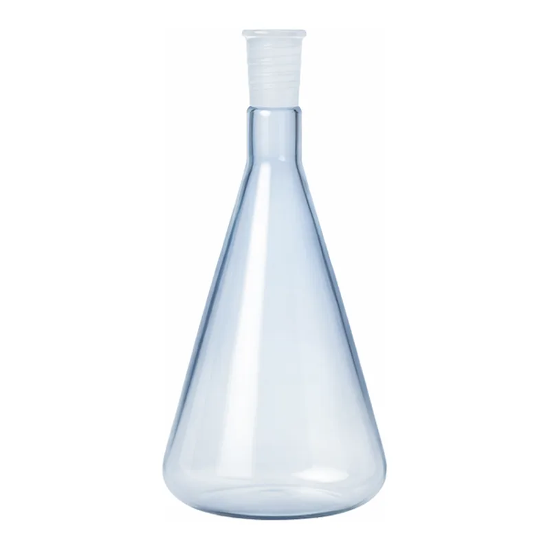 Lklab Korea Fused Quartz Erlenmeyer Flask with Joint / 석영 유리 죠인트 삼각 플라스크