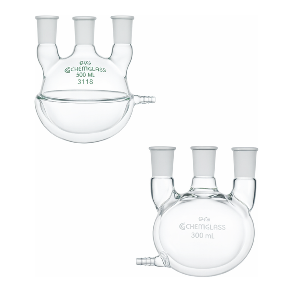 Lklab Korea 3-Neck Jacketed Round Bottom Flask / 3구 자켓식 환저 플라스크
