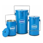 Lklab Korea Dewar Flask, with Clamp Lid, Handle & Vent / 드와 플라스크, Enamel Coated Metal Case