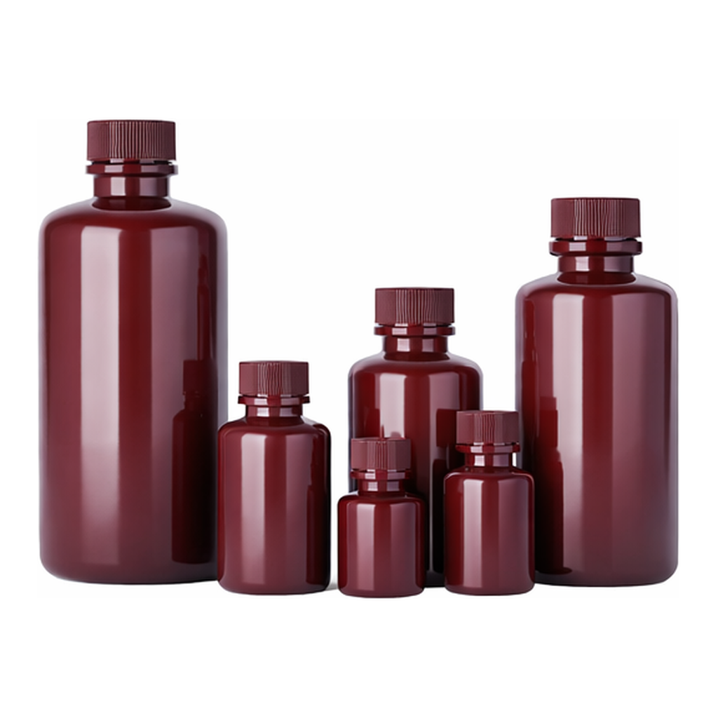 Lklab Korea Amber Narrow-Mouth Bottle, HDPE / 갈색 HDPE 세구병