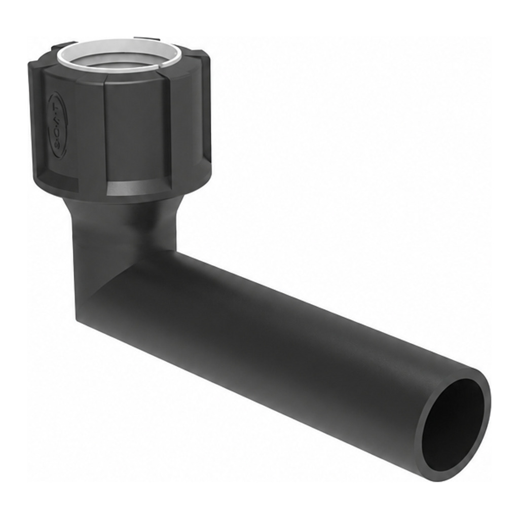 Connector pipe, angled, length 150mm