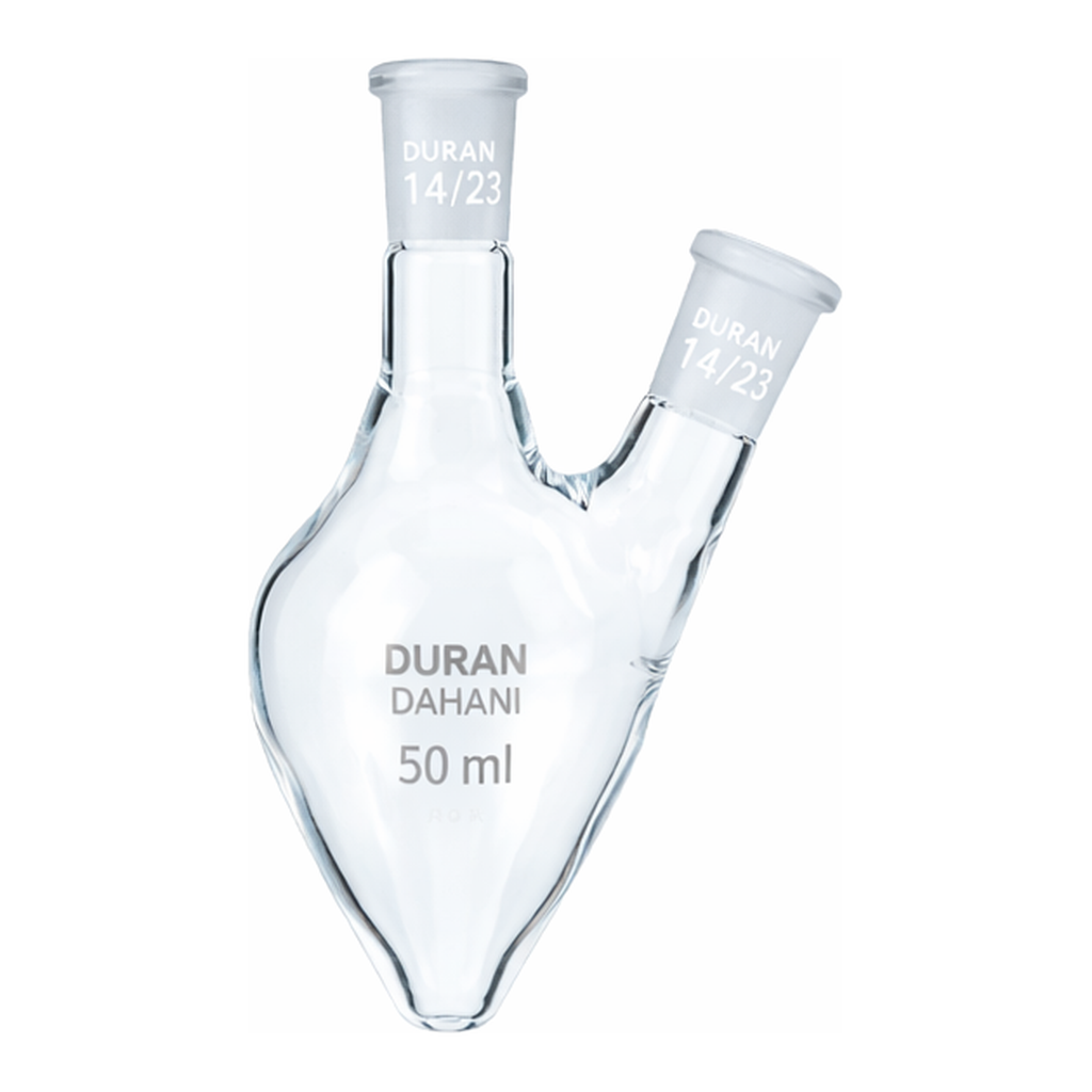 SciLab DURAN glass 2× Joint Neck Pear Shape Flask