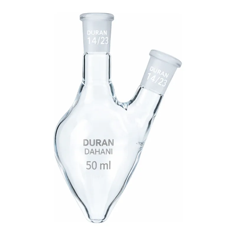 SciLab DURAN glass 2× Joint Neck Pear Shape Flask
