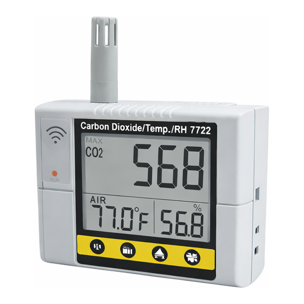 AZ Wallmount Air Quality Monitor of CO 2 ·Temp·RH%·Dew-point·Wet-Bulb