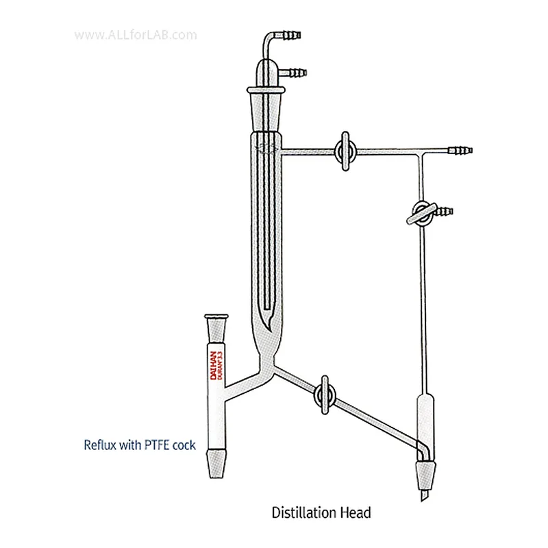 환류형 증류 헤드 Variable Reflux with PTFE StopcockWith ASTM & DIN Joints Distillation Head