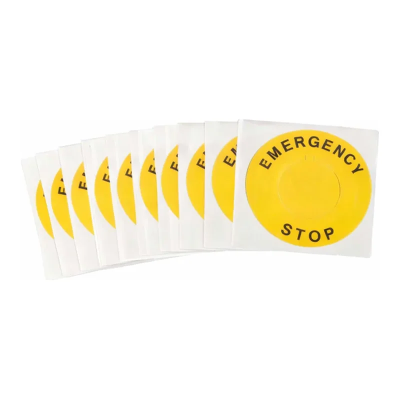 Brady Raised Panel Emergency Stop Polyester Push Button Labels