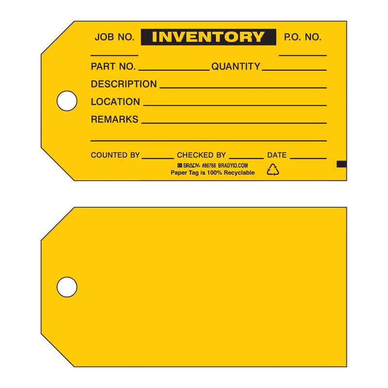 Brady INVENTORY Production Tag