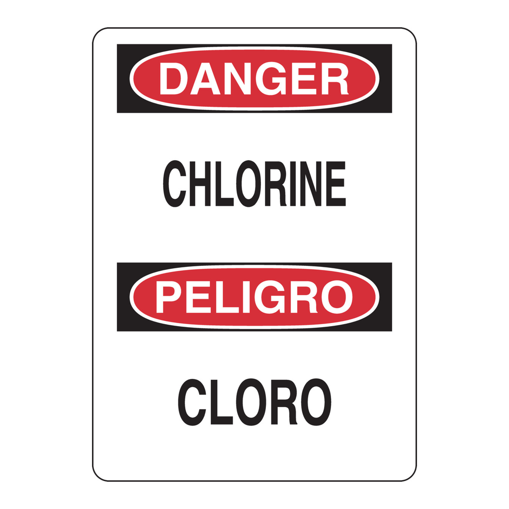 Brady Bilingual DANGER Chlorine Sign