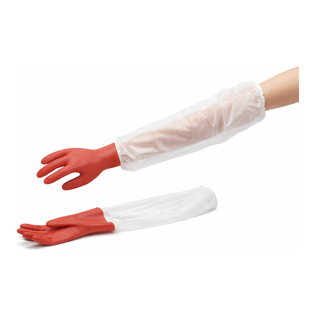 AS ONE New Vinylove Glove Glove(with Long Sleeve Cover), 토시형 PVC 장갑