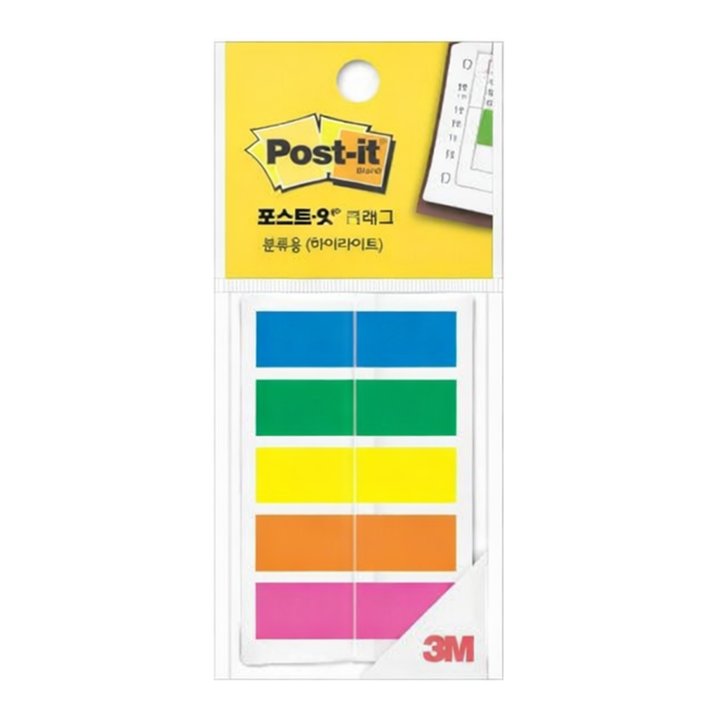 OFFICENEX 3M 포스트잇 플래그 분류용(하이라이트) 5색 683T-5BGYO
