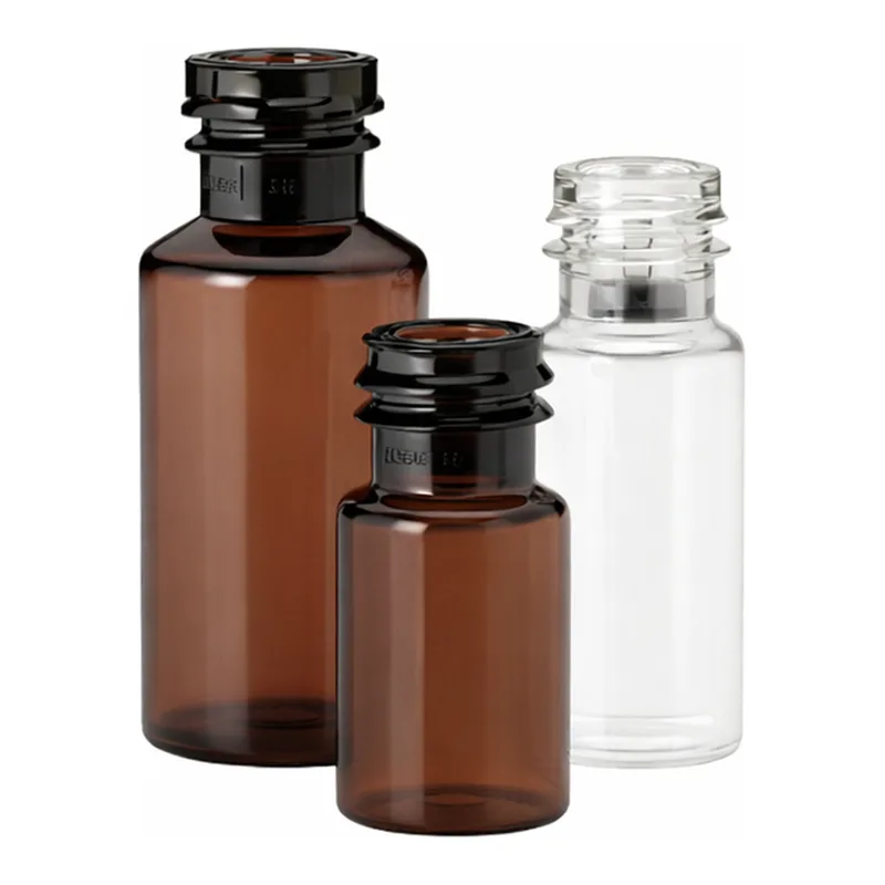 Thermo Fisher Scientific Nalgene Translucent Amber PETG Serum Vials with Continuous Thread: Sterile, Shrink-Wrapped Modules