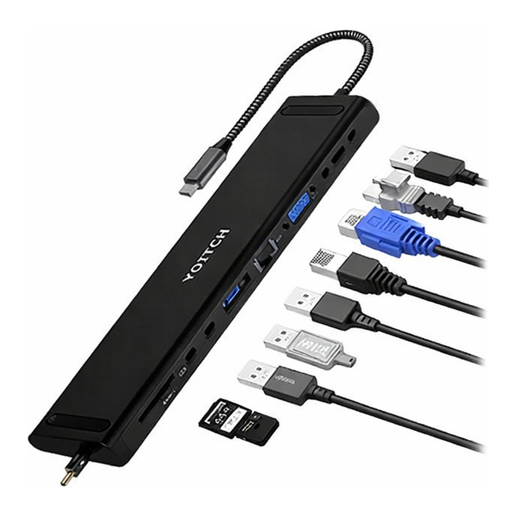 OFFICENEX [P]바이링크 썬더볼트 12 in 1 멀티 허브 (YHUB-100/블랙/요이치)