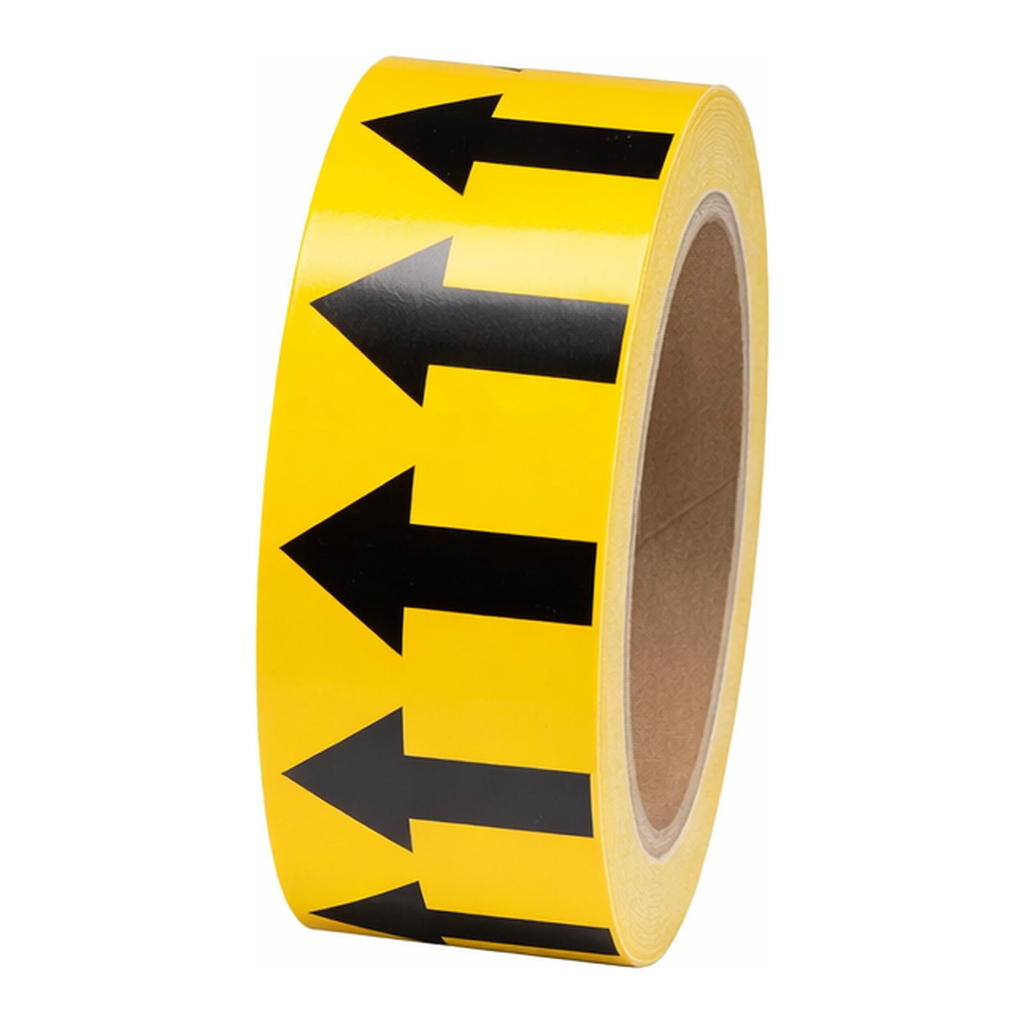 Brady Black and Yellow Pipe Marker Tape with Arrows
