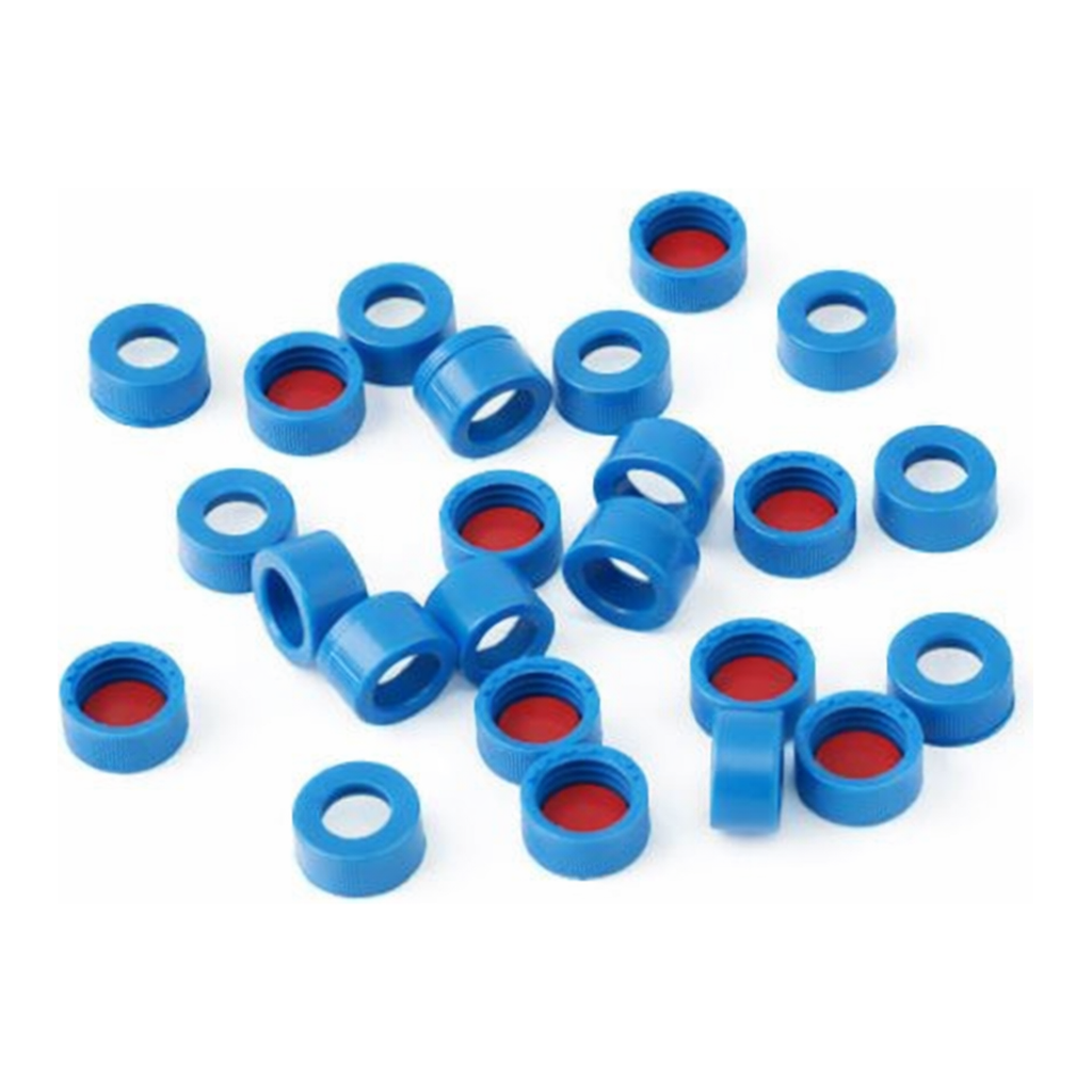 Restek Caps, Short Screw, 9mm Blue PTFE/Sil Pack of 1000
