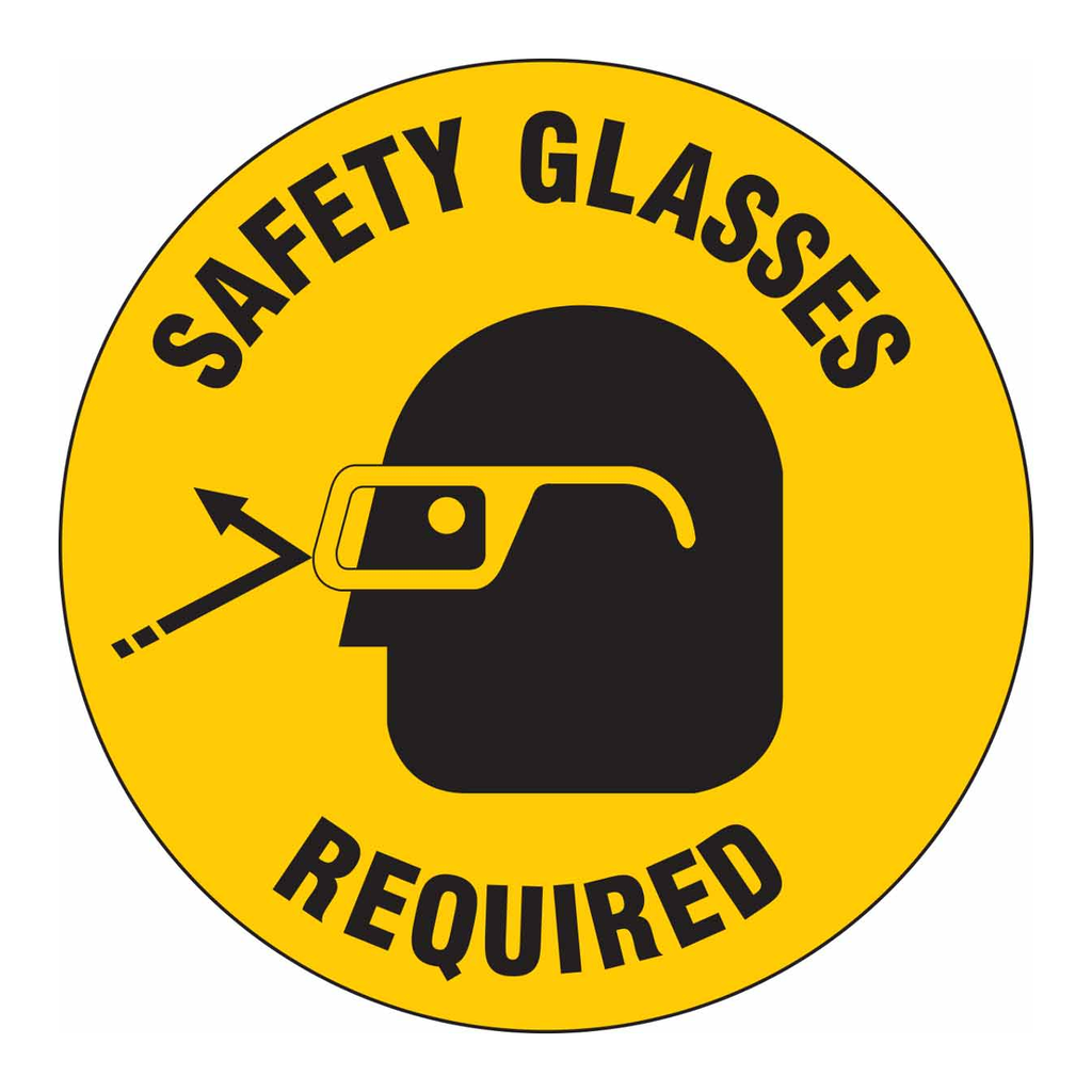 Brady SAFETY GLASSES REQUIRED Anti-Slip Floor Sign