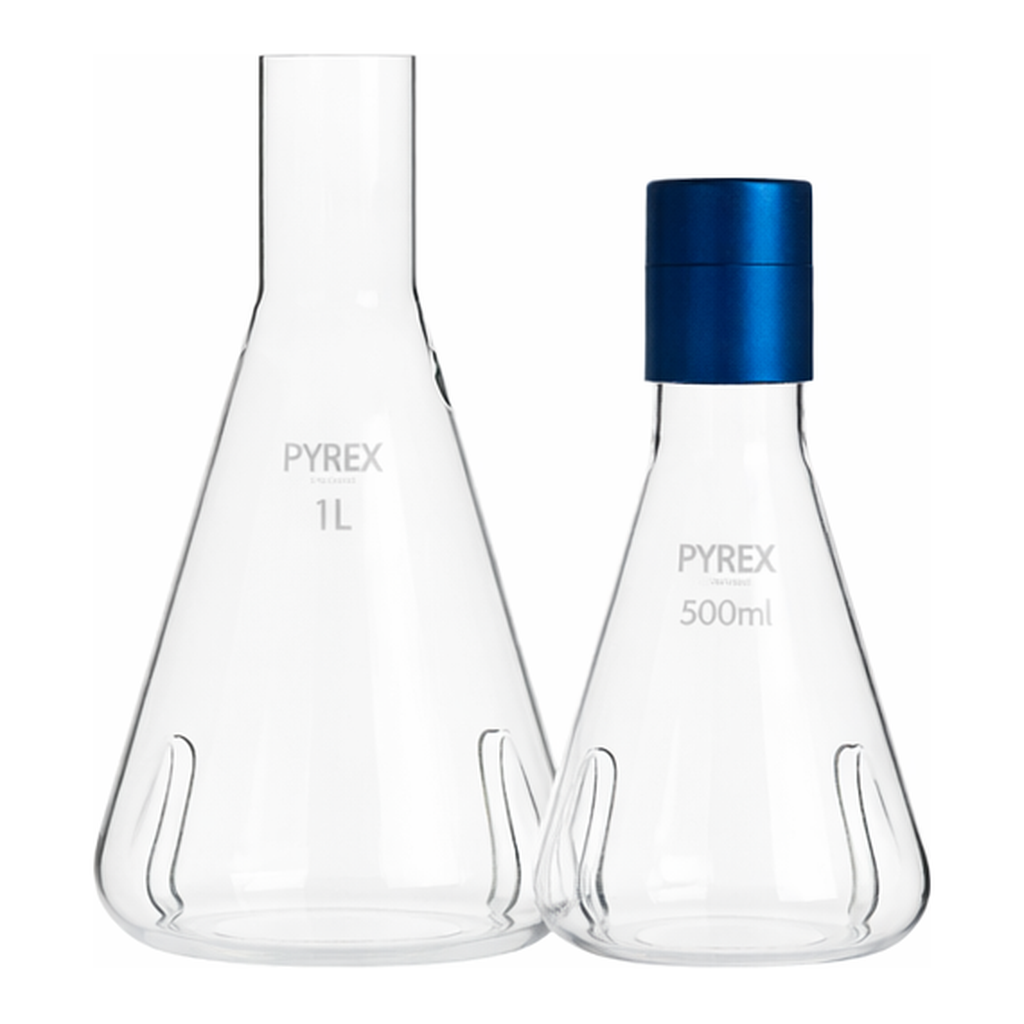 Daihan Science Pyrex Premium 4-Deep Baffled Shaking Culture Flask, with Φ38mm Standard Necks,