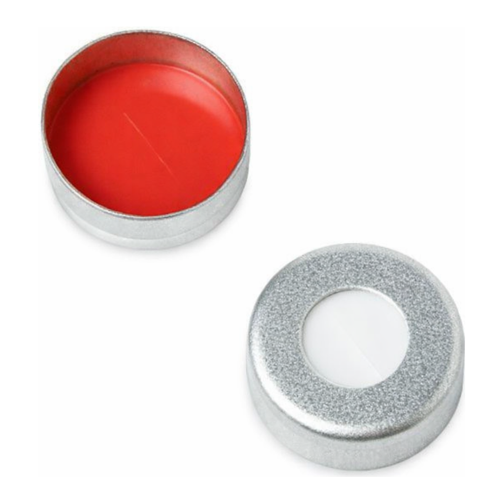 Restek Aluminum Crimp Seals, 11mm, Silver Seal PTFE/Silicone w/Slit 100-pk