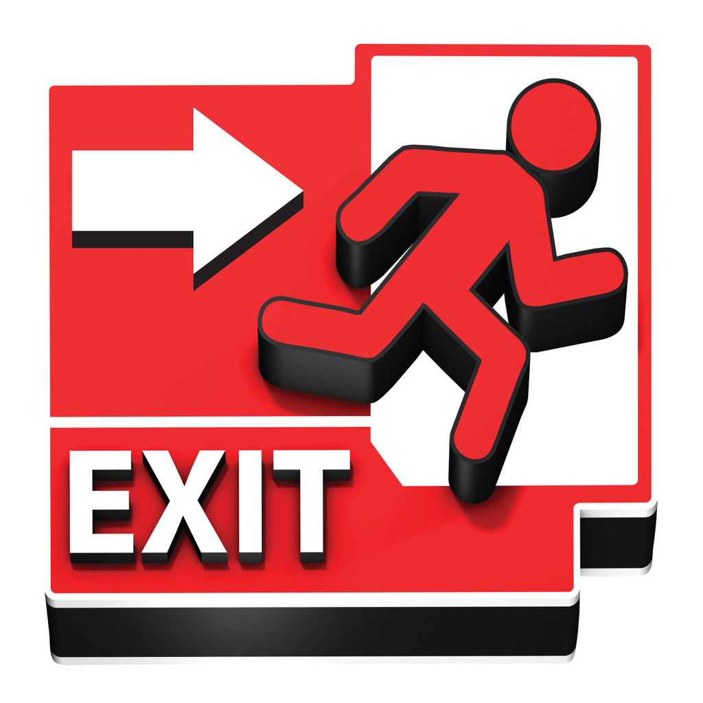 Brady Exit Right 3D Floor Sign