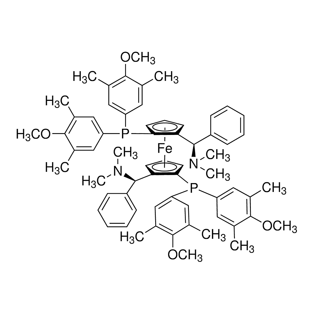 Merck (SP,S'P)-1,1'-Bis[bis(4-methoxy-3,5-dimethylphenyl)phosphino]-2,2'-bis[(R)-alpha-(dimethylamino)benzyl]ferrocene