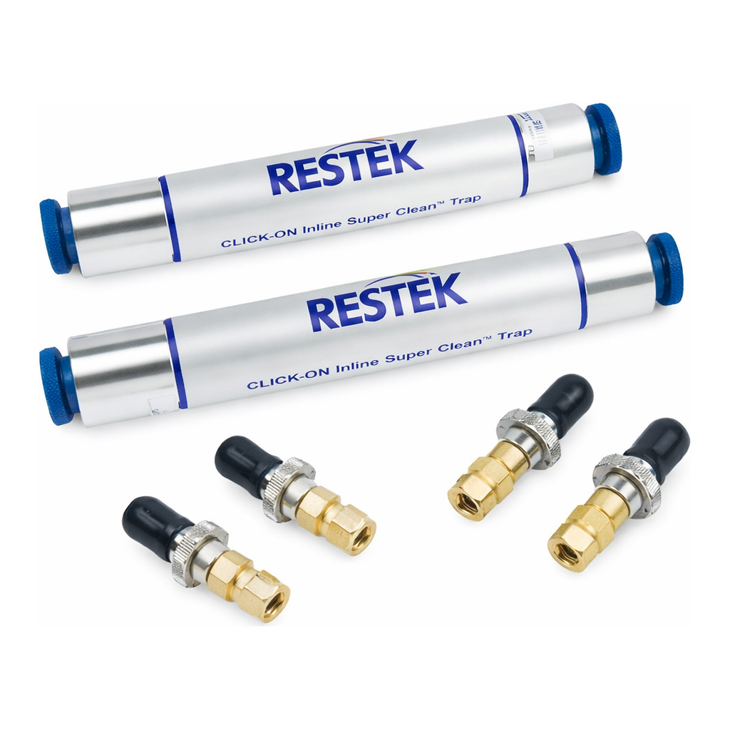 Restek Super-Clean Click-on Trap, Complete Fuel Gas Filter Kit, 1/4in Brass, Includes 4 Connector
