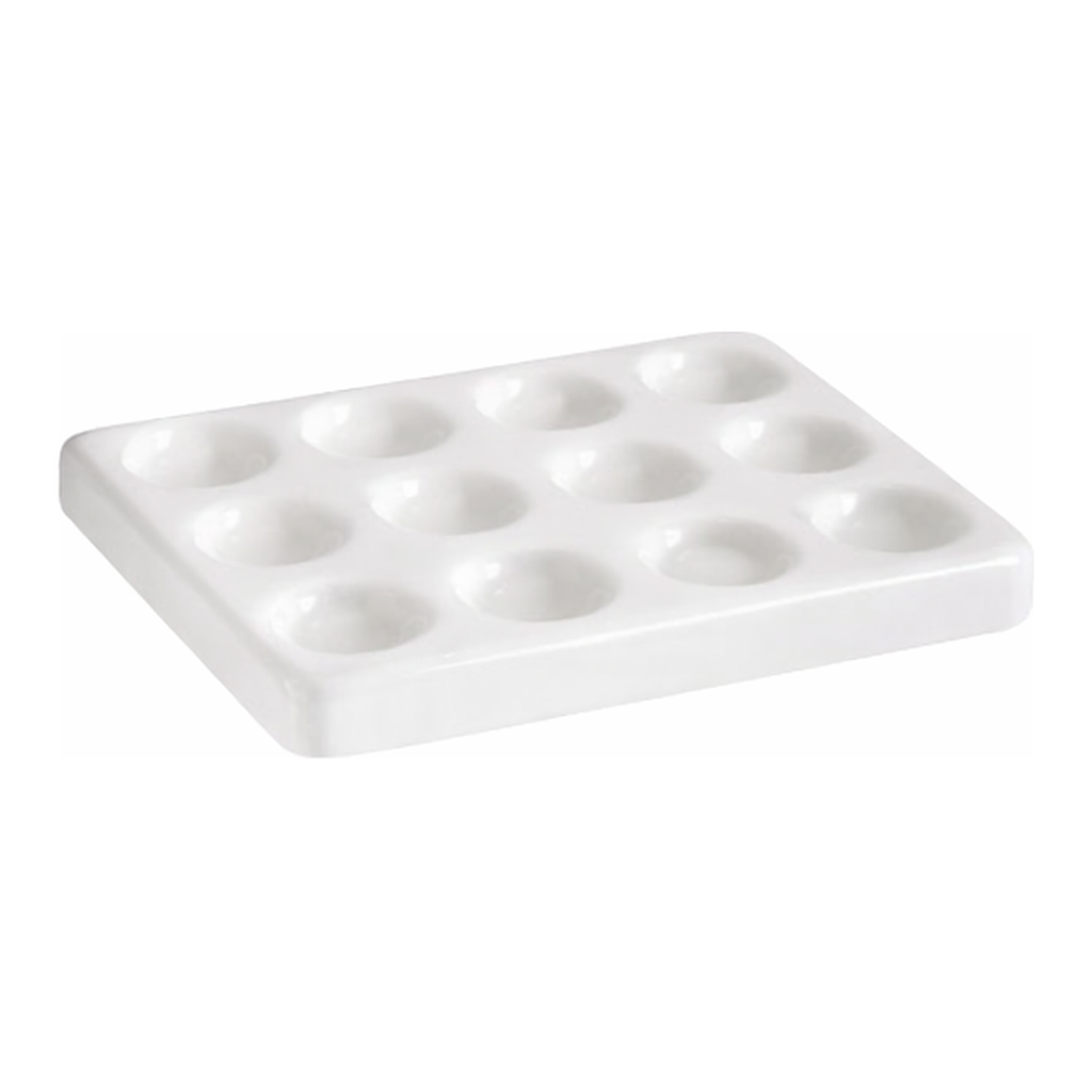 Thermo Fisher Scientific CoorsTek Porcelain Spot Plates, White, 12-Well, 118mm L x 91mm W