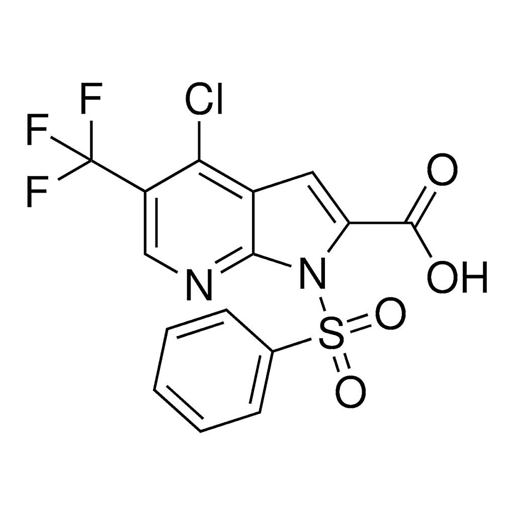 Merck 4-Chloro-1-(phenylsulfonyl)-5-(trifluoromethyl)-1H-pyrrolo[2,3-b]pyridine-2-carboxylic acid