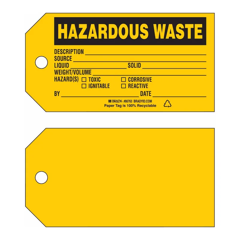 Brady HAZARDOUS WASTE Production Tag