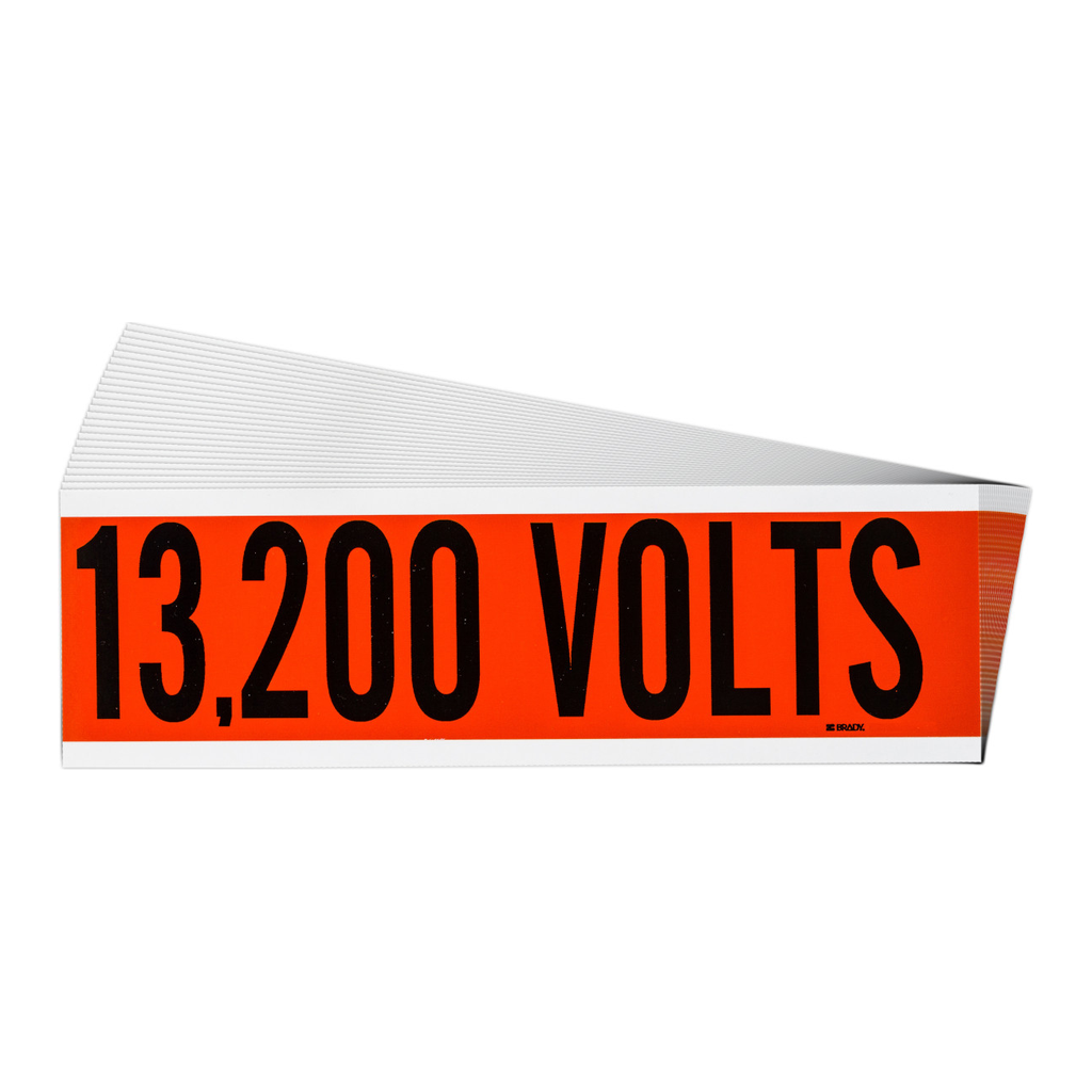 Brady 13,200 Volts Conduit and Voltage Labels