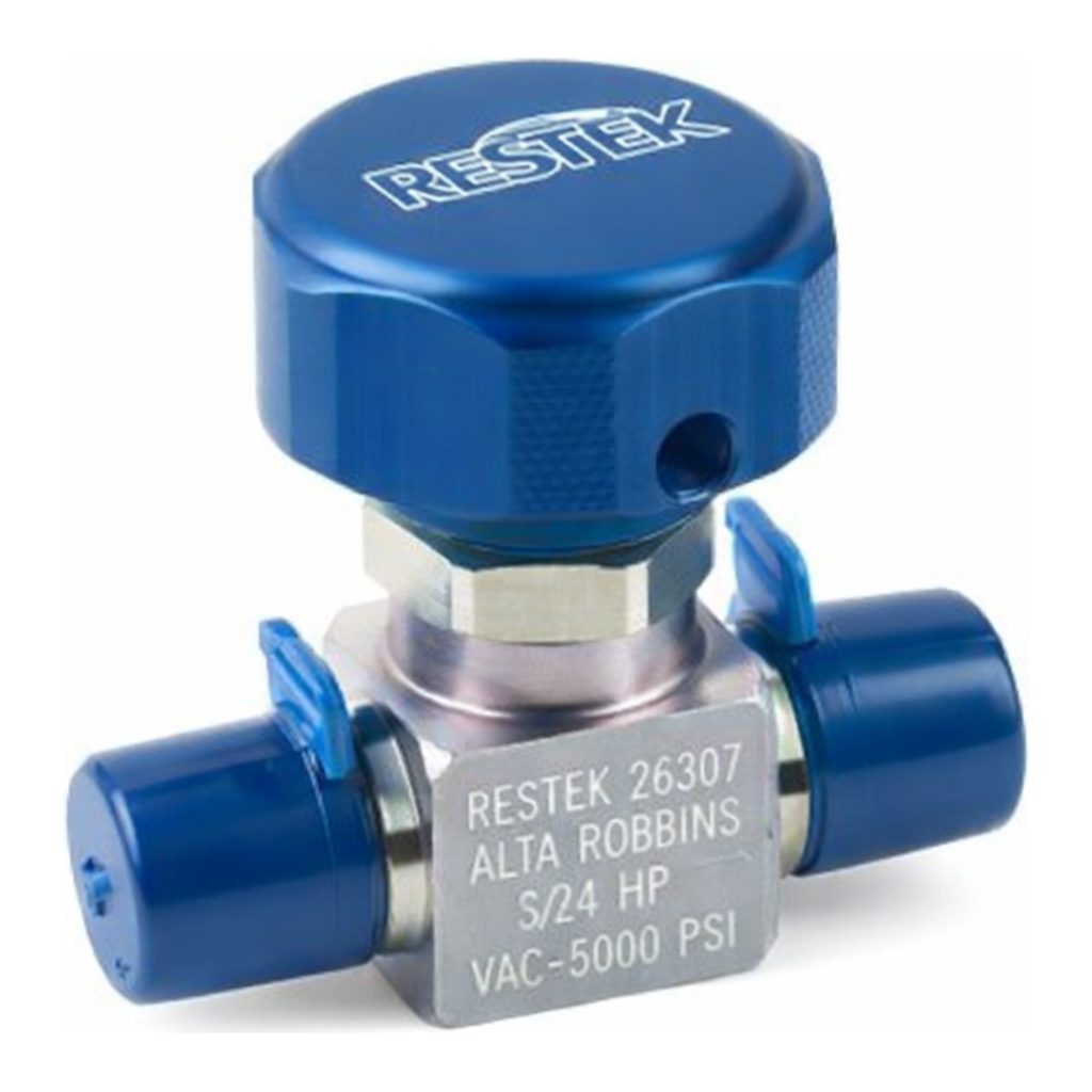 Restek Sample Cylinder Valve UHP, 1/4in Male NPT x 1/4in Male NPT 5000psig DOT press rating, Sulf